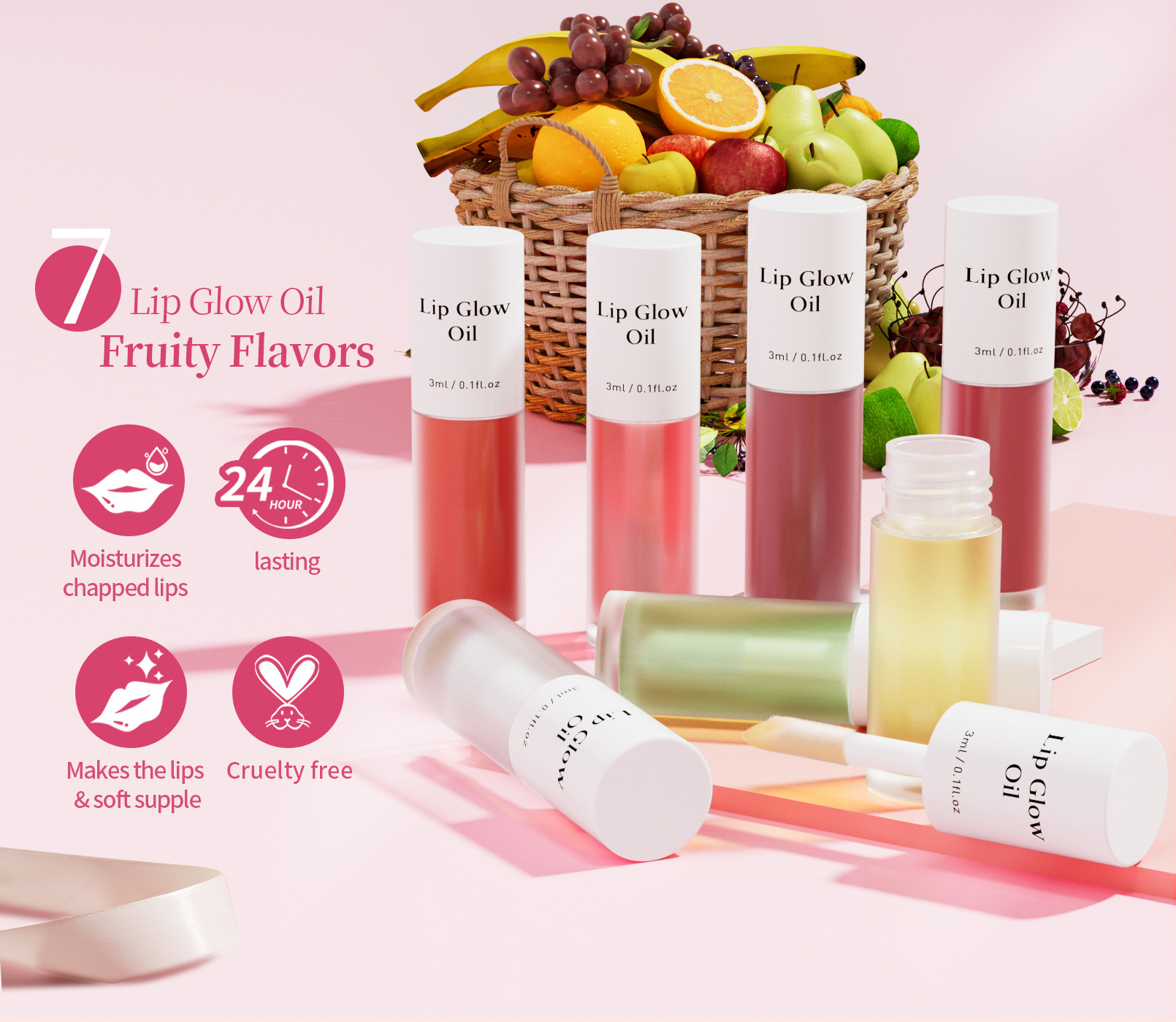Lip care oil, honey fruit flavor lip balm, lip膏， exfoliating, non-staining on cup, lip gloss, lip color, lip honey