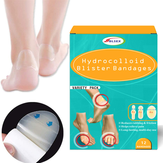 Blister Plasters Invisible Hydrocolloid Gel Blister Bandages Blister Cushion Pad for Heel Foot Toe and Guard Skin