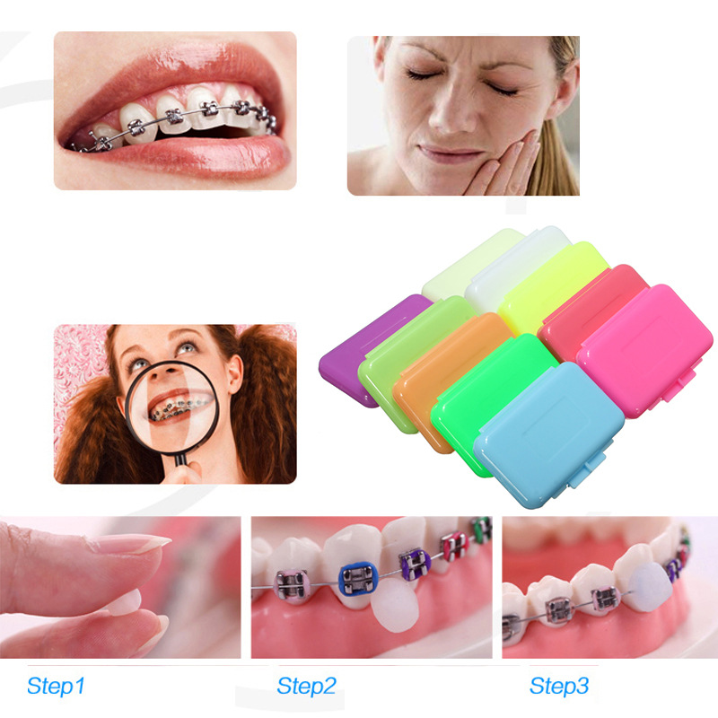 Orthodontic braces orthodontic protective wax for teeth care. Fruit-flavored oral care. Orthodontic protective wax.