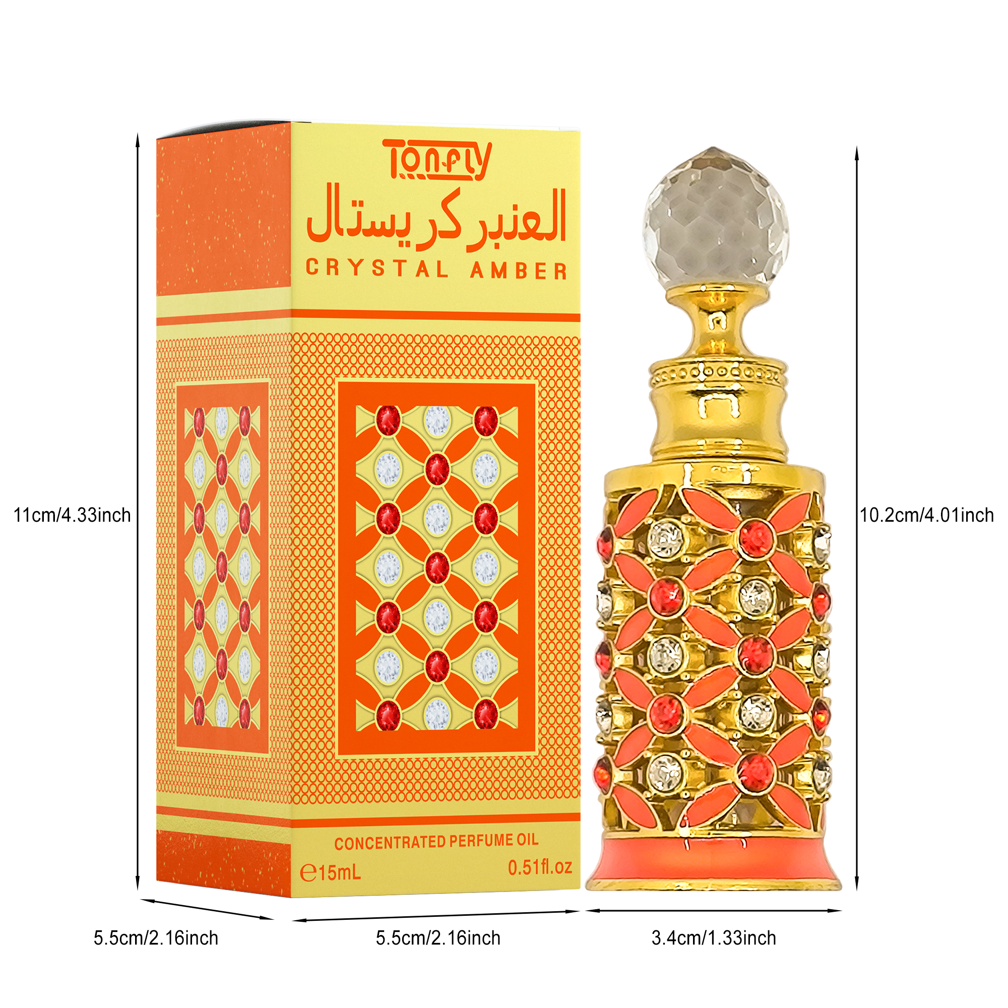 Tonfly Orange Barrel Men's Perfume Men's Light Eau de Toilette 15ml 