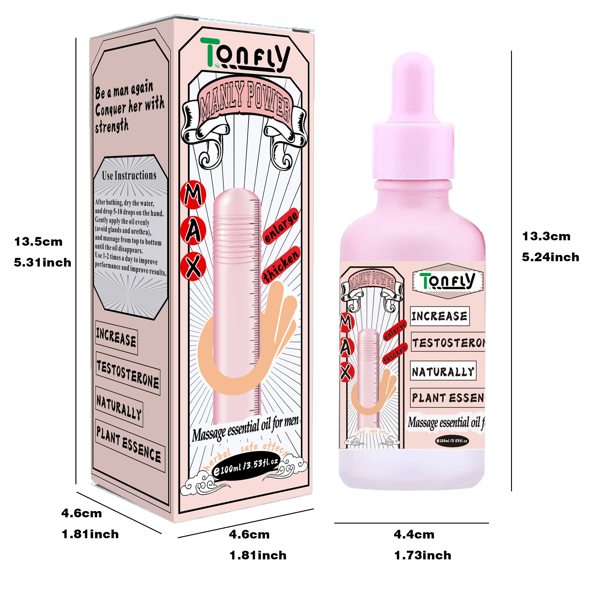 Tonfly Male Delay Essential Oil, Enlarging Essential Oil, Vulvar Massage Essential Oil 100ml 
