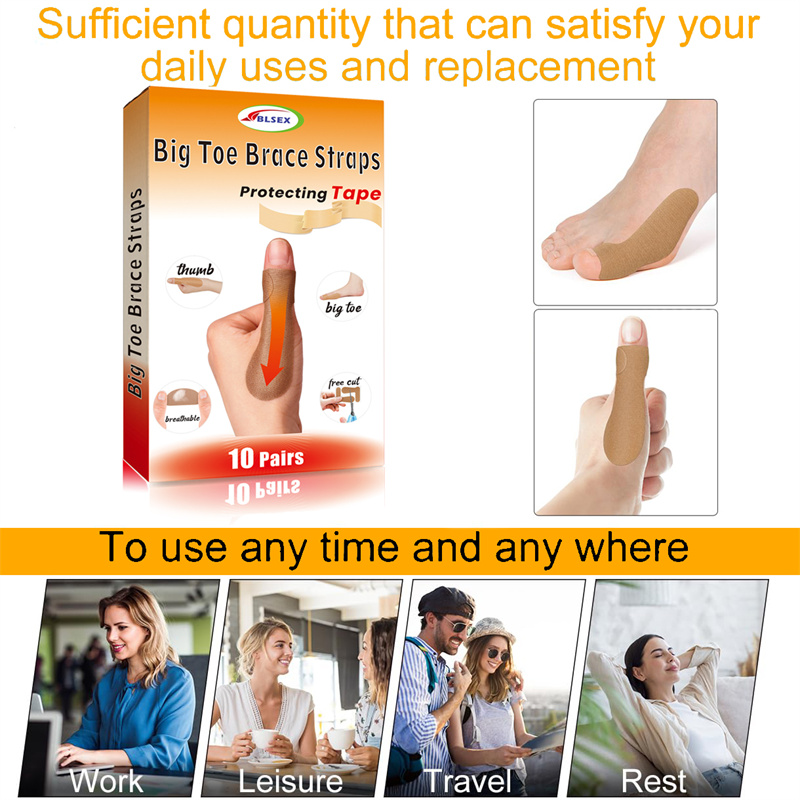 BLSEX 10PCS Thumb Correction Patch Big Toe Corrector Adjuster Finger Toe Patch Protector Hallux Valgus Orthopedic Sticker Pad