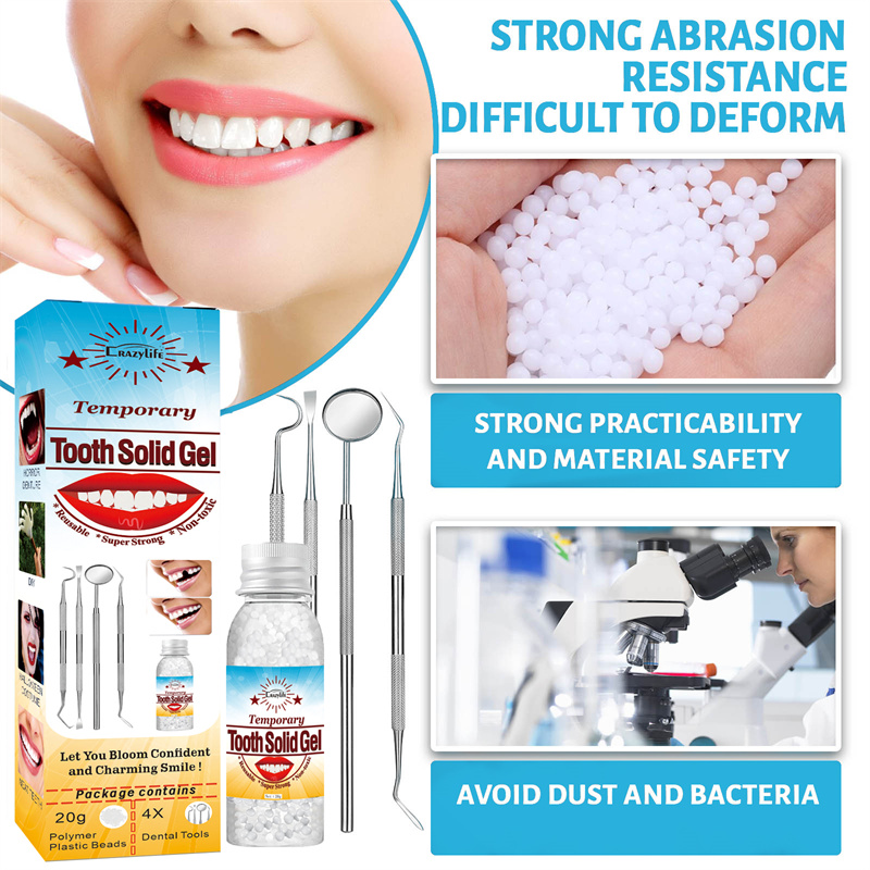 Crazylife Temporary Dental Repair Clay - Instant Tooth Filling Kit for Cavities, Gaps, Cracked Teeth & Dentures | Moldable Solid Dental Wax for Emergency, Parties & Travel | Pain Relief & Smile Reshap