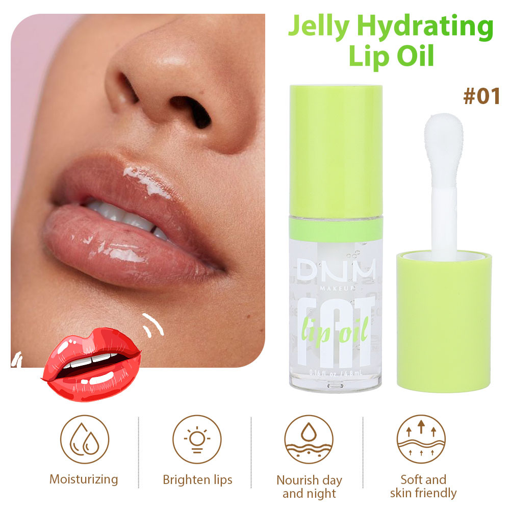 Jelly Lip Color Transparent Glitter Moisturizing Water-Glow Color-Changing Jelly Lip Gloss Lip Wrinkle Reducing Color-Protecting Lip Oil