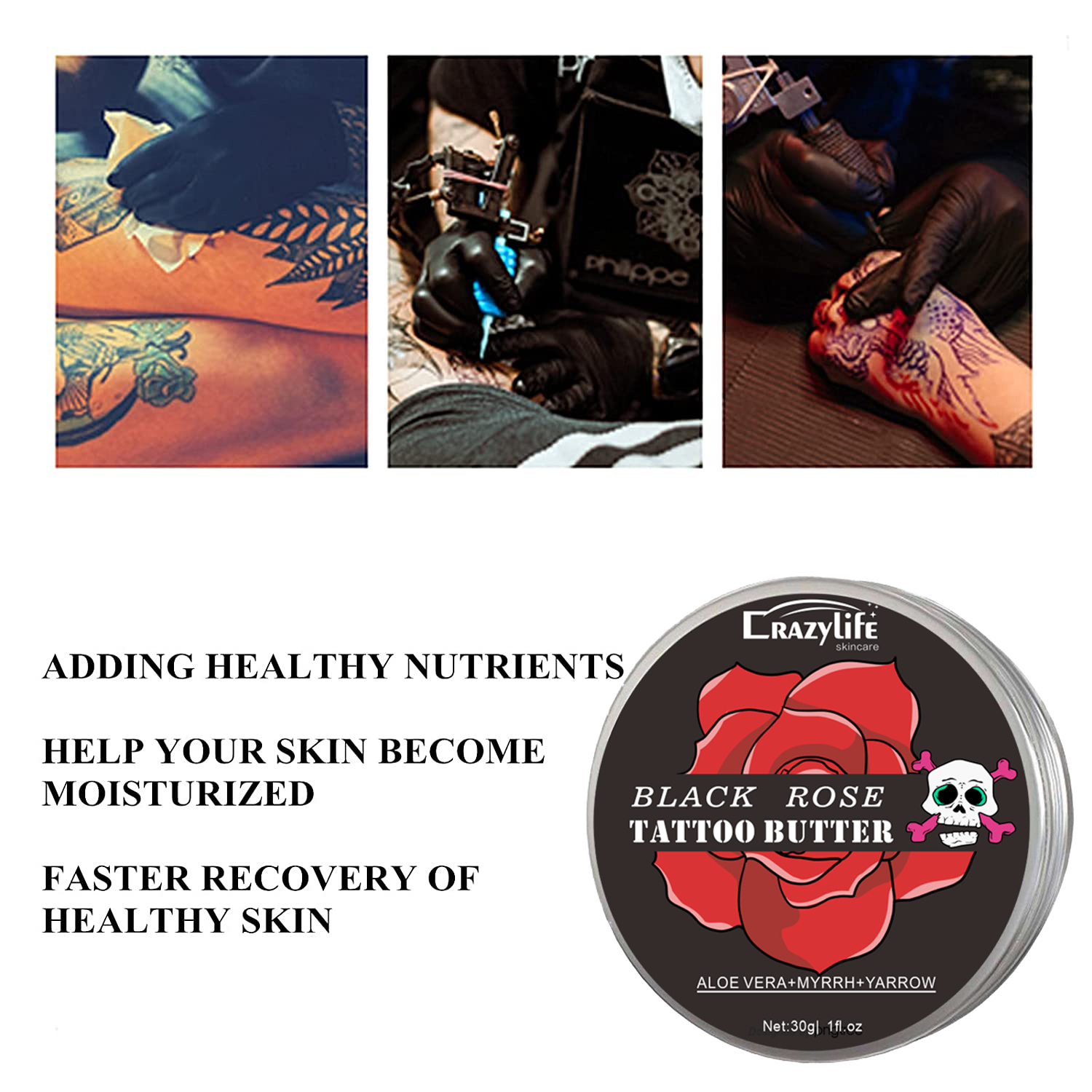 Tattoo care Butter , color fixing, moisturizing, skin nourishing, gentle, tattoo embroidery, tattoo cream