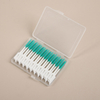 Silicone mint-flavored interdental toothbrush for cleaning tooth gaps and massaging teeth. 40-piece box.