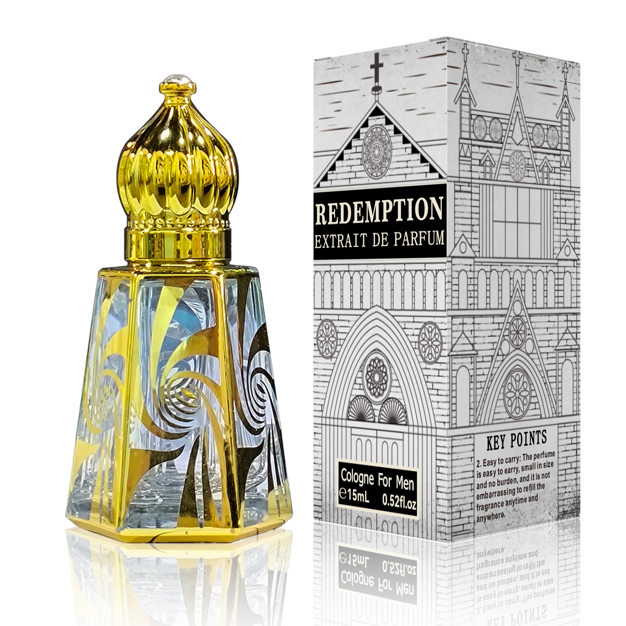 Tonfly White conical bottle women's perfume, White church perfume 15ml