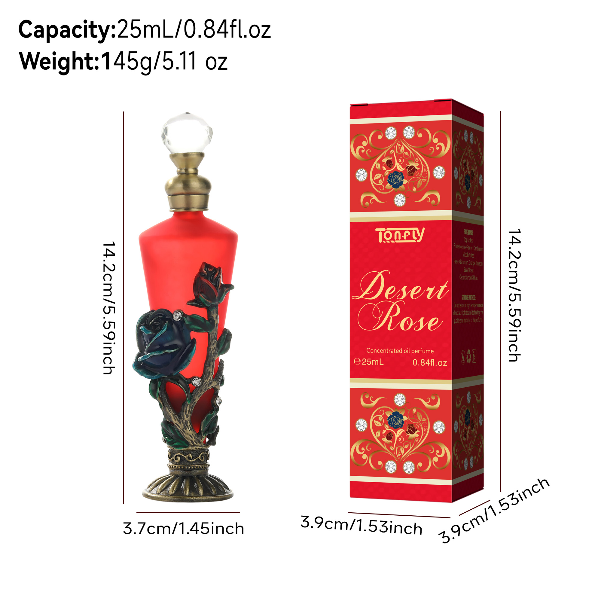 Tonfly Red Rose Girl Perfume, Women's Perfume, Rose Perfume 25ml