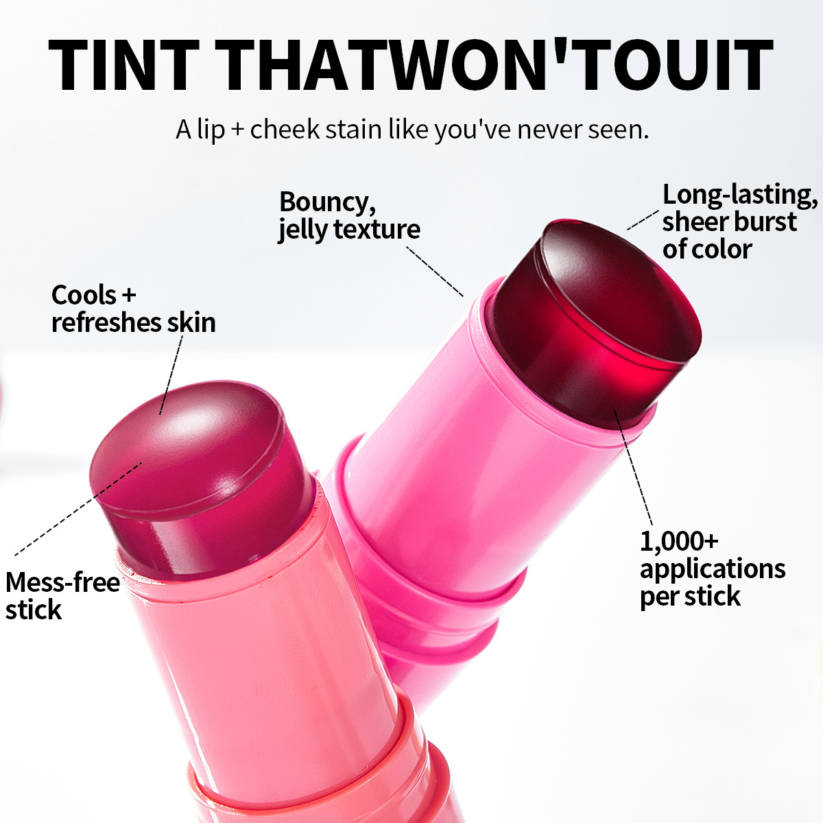 Lipstick, Rouge, Lippen- und Wangenstift, Make-up, Konturierung, Natürliches Nacktmake-up, Frische, Sanftes und glattes Rouge